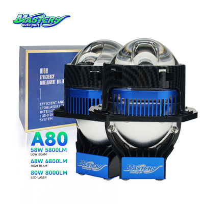 Masters A80 Lens LED Laser/Hi/Lo Beam 85W 8500 Lumens Projecteur laser double de 3 pouces